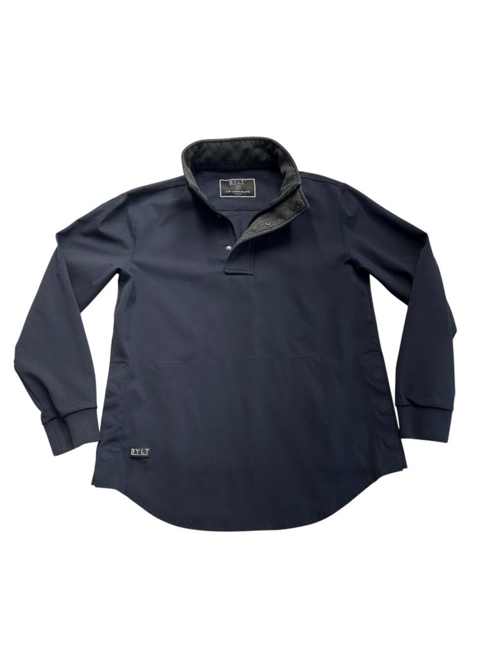 BYLT Pullover Mens Medium Navy Elite+ Fairway Drop Cut Magnetic Seam Stretch